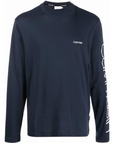 Camiseta de manga larga manga larga Calvin Klein azul