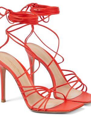 Sandale din piele Gianvito Rossi roșu