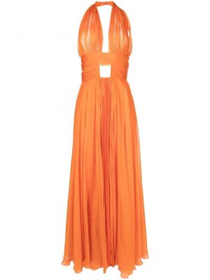 Viskózové šaty s odhalenými zády Isabel Sanchis - oranžová