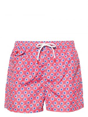 Kratke hlače s cvetličnim vzorcem s potiskom Kiton rdeča