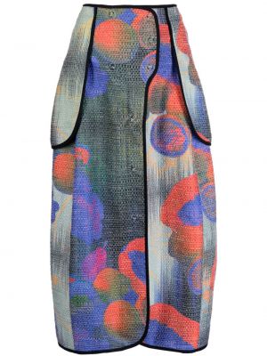 Sukně s potiskem s abstraktním vzorem Henrik Vibskov zelené