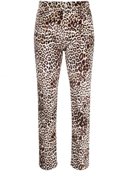 Leopard trykt slank stretch jeans Alexandre Vauthier