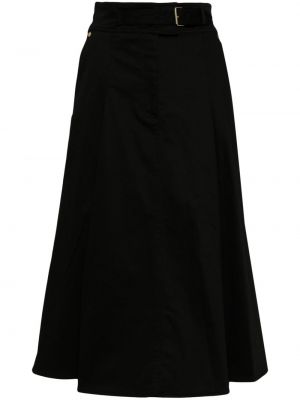 Πλισέ βαμβακερή midi φούστα Carolina Herrera μαύρο
