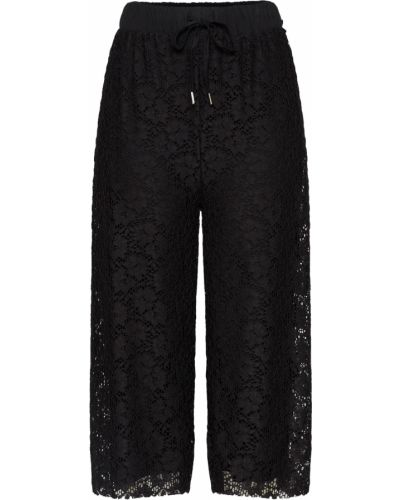 Широки панталони тип „марлен“ с дантела Urban Classics черно