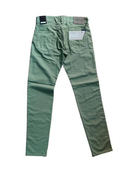 Spodnie klasyczne Replay zielone