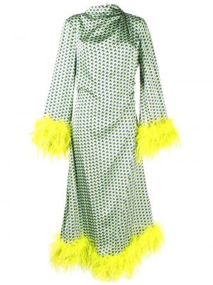 Obleka s perjem Rachel Gilbert zelena