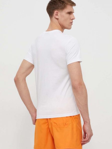 Koszulka bawełniana z nadrukiem Emporio Armani Underwear biała