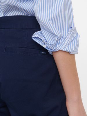 Памучни прав панталон slim Polo Ralph Lauren синьо