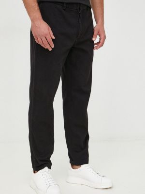 Jednobarevné bavlněné kalhoty Emporio Armani