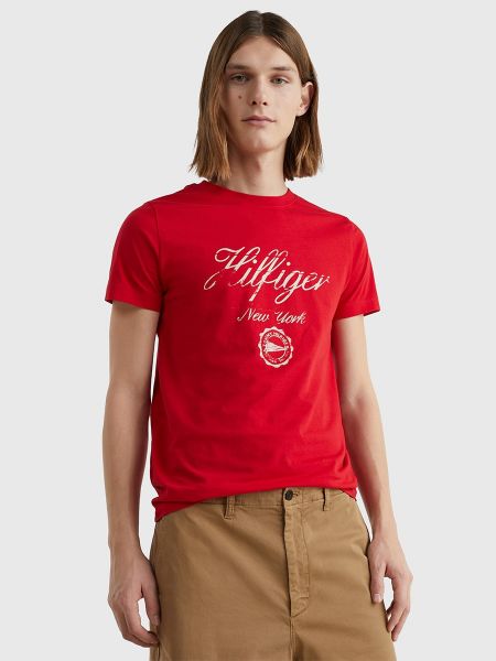 Camiseta manga corta Tommy Hilfiger rojo
