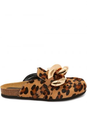 Papuci tip mules cu imagine cu model leopard Jw Anderson