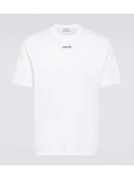 Camiseta de algodón de tela jersey Lanvin blanco