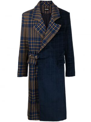 Асиметрично карирано палто с принт Ahluwalia синьо