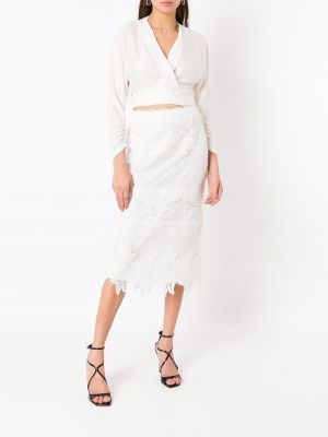 Krajkové midi sukně Martha Medeiros bílé