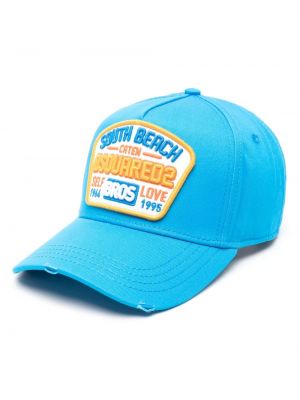 Памучна шапка с козирки Dsquared2 синьо