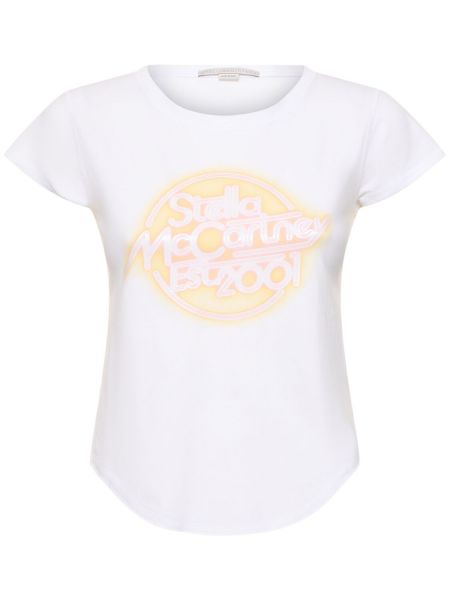 T-shirt di cotone in jersey Stella Mccartney Bianco