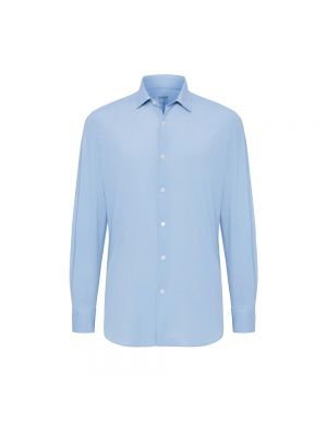 Nylonowa koszula slim fit Boggi Milano niebieska