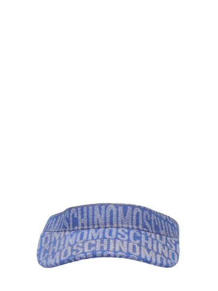 Gorra de tejido jacquard Moschino azul