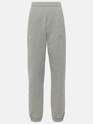 Pantaloni tuta di cotone in jersey The Attico grigio