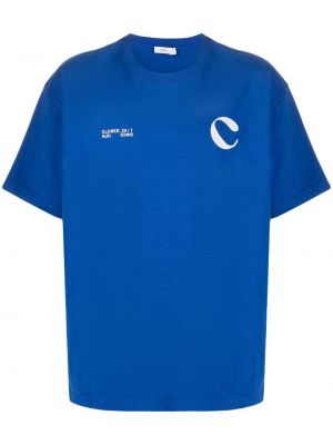 T-shirt con stampa Closed blu
