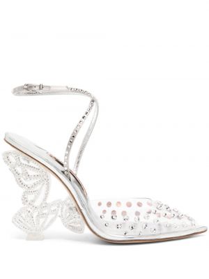 Полуотворени обувки с кристали Sophia Webster сребристо