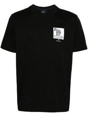 Koszulka z nadrukiem w zebrę Ps Paul Smith czarna
