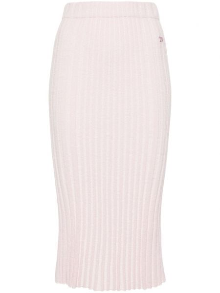 Midi sukně Maison Kitsuné růžové