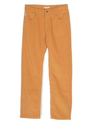 Pantaloni dritti di velluto a coste di cotone Knot arancione