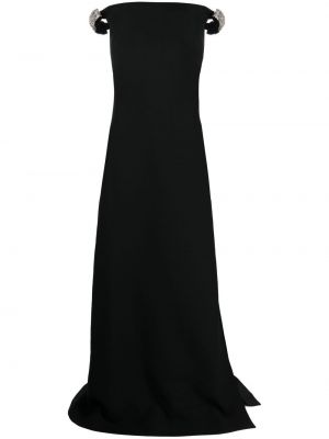 Φόρεμα με σκίσιμο Valentino Garavani μαύρο