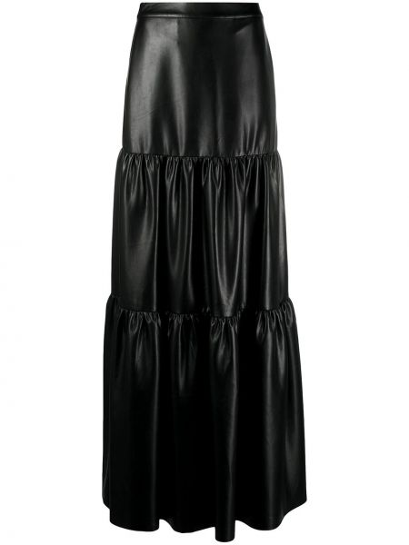 Falda larga de cuero Pinko negro