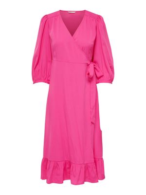 Μίντι φόρεμα Only ροζ
