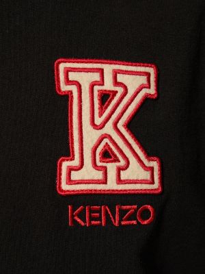 Koszulka bawełniana z dżerseju Kenzo Paris czarna