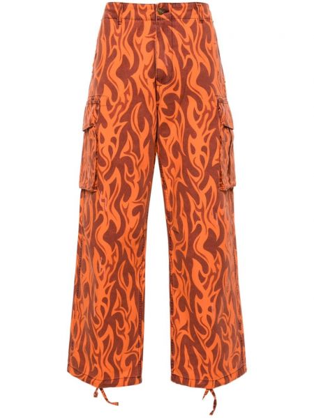Pantaloni cargo cu imagine Erl portocaliu