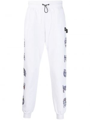 Spodnie sportowe z nadrukiem z wzorem paisley Philipp Plein białe