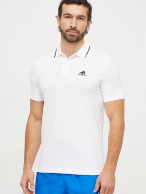 Белое хлопковое поло с аппликацией Adidas