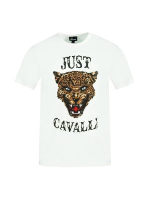 Леопардовая футболка Just Cavalli белая