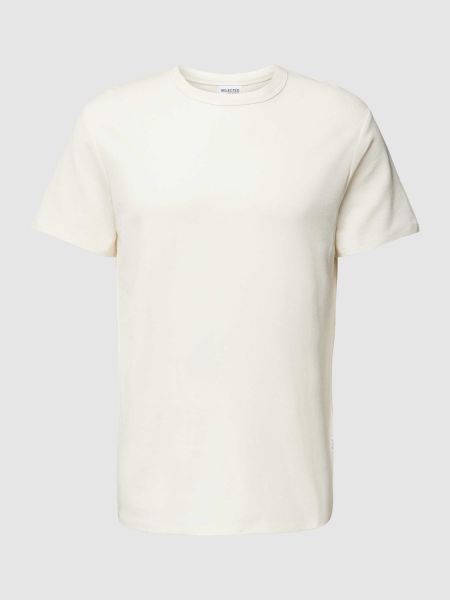 Koszulka w jednolitym kolorze Selected Homme biała