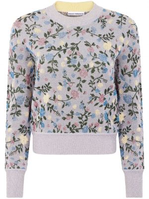 Jacquard džemper s cvjetnim printom Rabanne ljubičasta