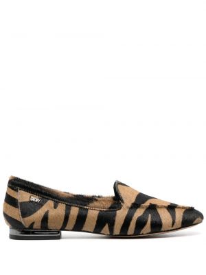 Pantofi loafer din piele cu imagine cu model leopard Dkny