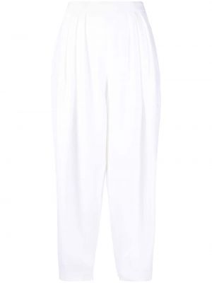Spodnie plisowane Andrew Gn białe