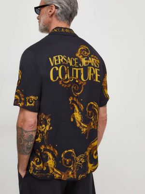 Джинсовая рубашка свободного кроя Versace Jeans Couture черная