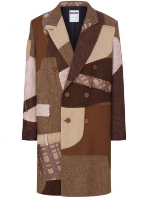 Vlnený kabát Moschino hnedá