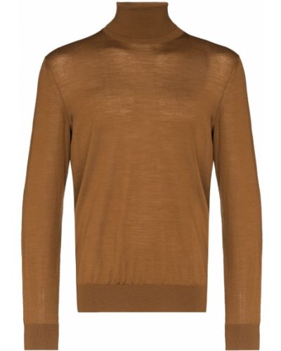 Jersey de cuello vuelto de tela jersey Ermenegildo Zegna marrón