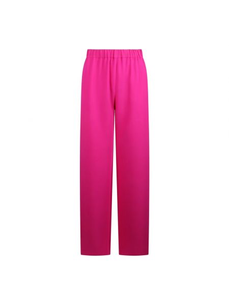 Jedwabne szerokie spodnie Valentino Garavani różowe