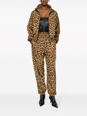Leopardí bunda na zip s potiskem Alexander Wang hnědá