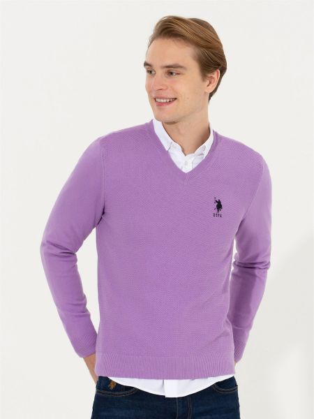 Пуловер U.s. Polo фиолетовый