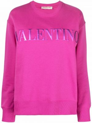 Rund hals brodert sweatshirt Valentino rosa