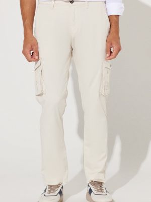 Medvilninės „cargo“ stiliaus kelnės slim fit su kišenėmis Ac&co / Altınyıldız Classics smėlinė