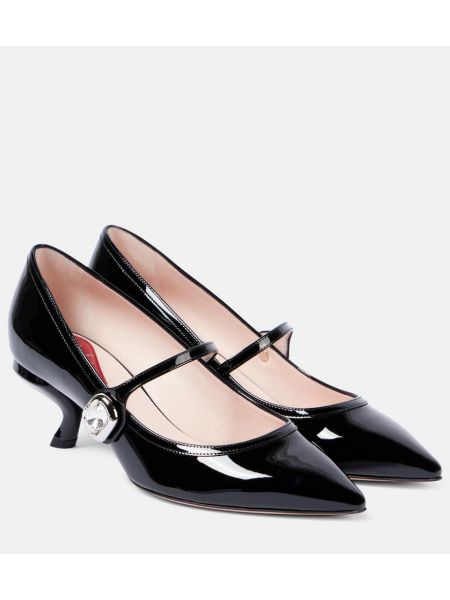 Patent læder læder mary jane pumps Roger Vivier sort