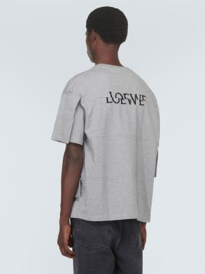 Kokvilnas t-krekls džersija Loewe pelēks